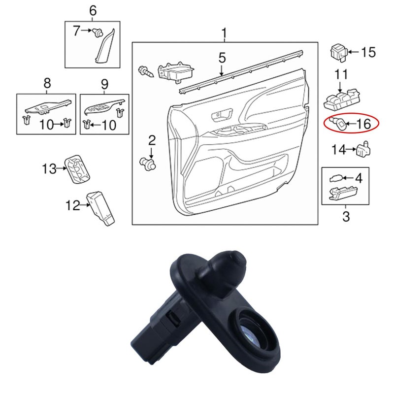 Eterpace 2Pcs Front & Rear Door Jamb Switch, Compatible with Toyota Sequoia 2008-2022, Sienna 2011-2020, Tundra 2007-2019, Door Light Ajar Switch, Courtesy Lamp Sensor, Replace# 84231-0C010 - Image 5